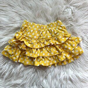 Hanna Andersson yellow white polka dot skort size 90 (3) // 3627